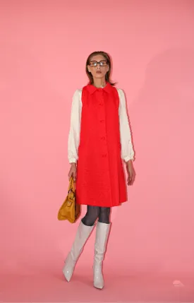 1960s Red Quilted Dress
