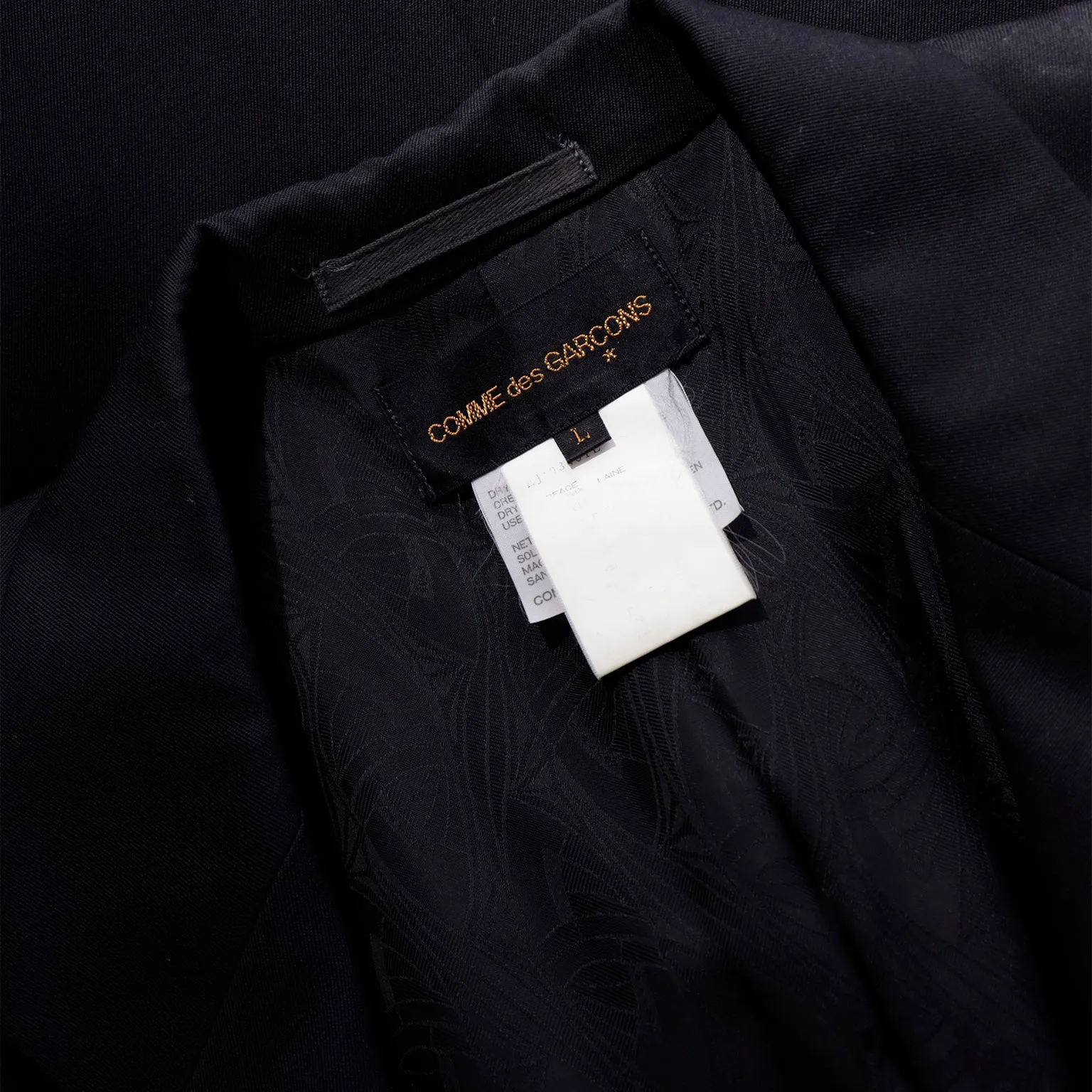 1992 Comme des Garcons Long Black Vintage Blazer Jacket