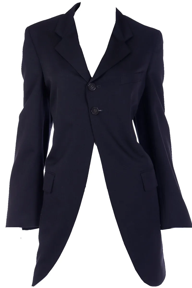 1992 Comme des Garcons Long Black Vintage Blazer Jacket
