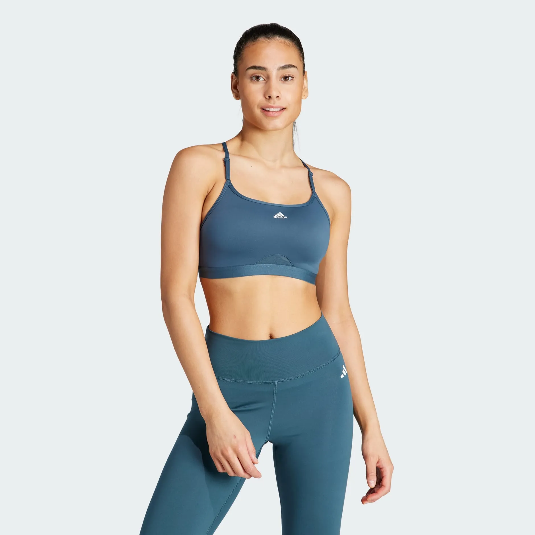 ADIDAS AEROREACT TRAINING LIGHT-SUPPORT BRA - TURQUOISE