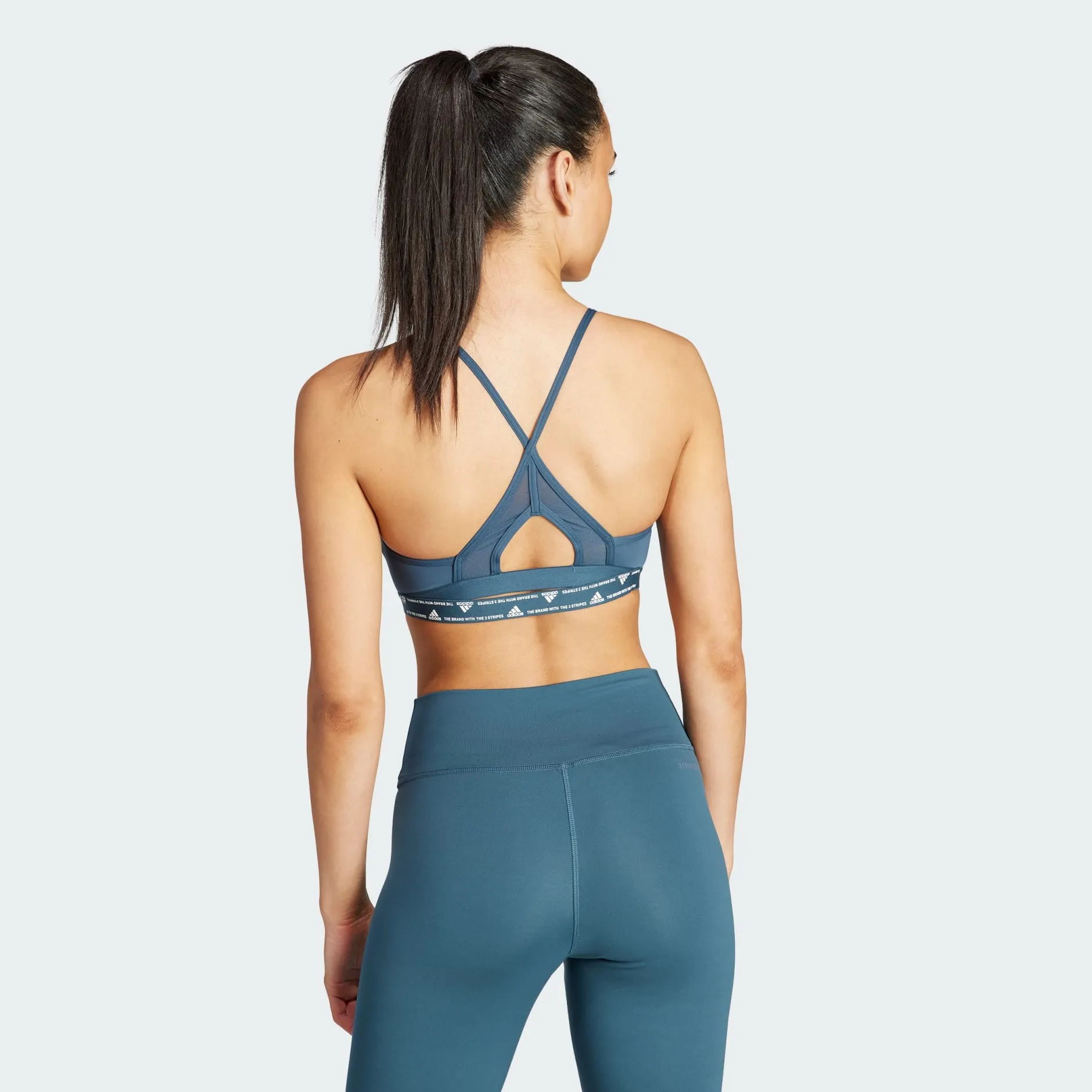 ADIDAS AEROREACT TRAINING LIGHT-SUPPORT BRA - TURQUOISE