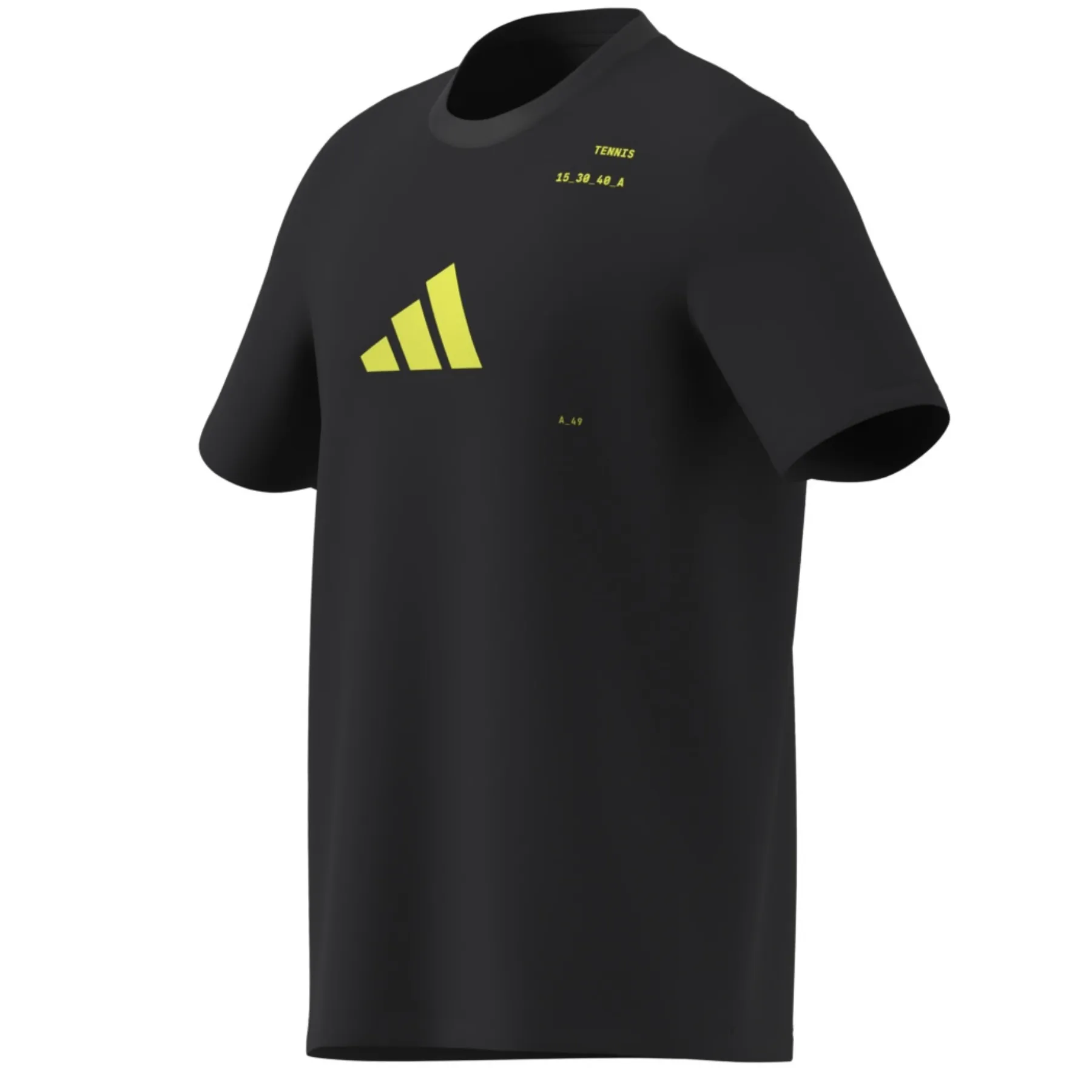 Adidas AEROREADY Tennis Graphic T-Shirt - Black / Lucid Lemon