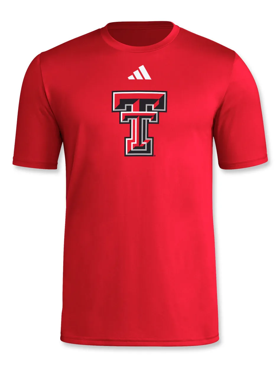 Adidas Texas Tech "Locker Double T Logo" 2024 Short Sleeve T-Shirt