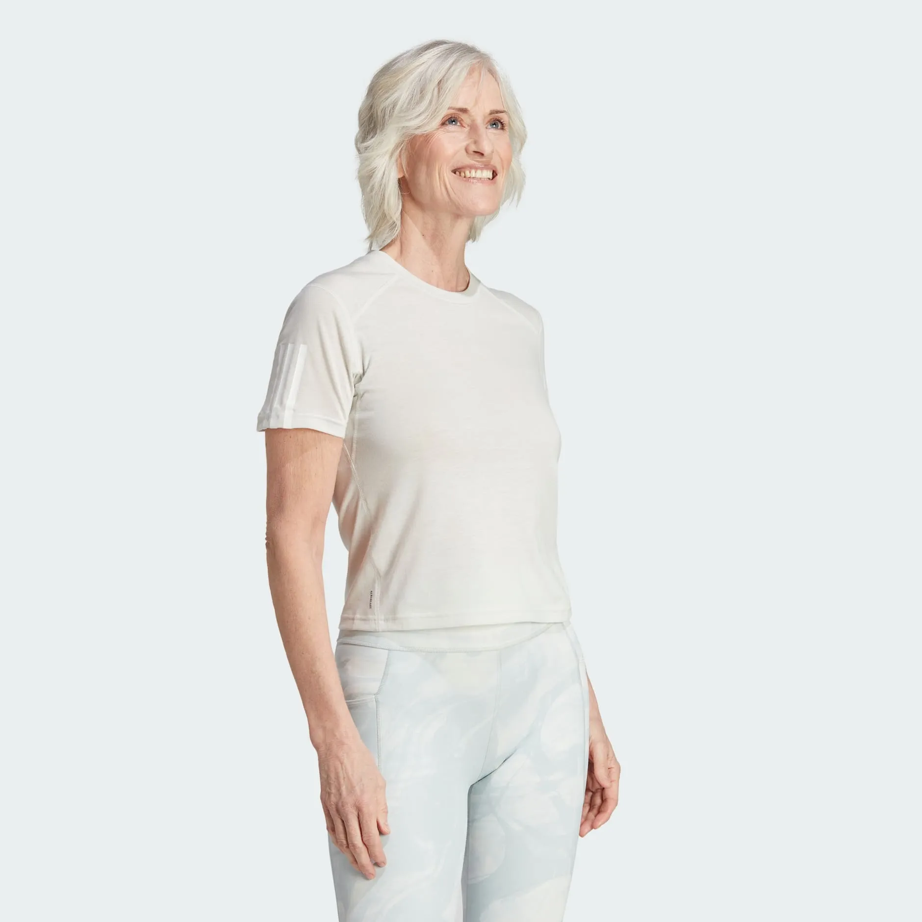 ADIDAS TRAIN ESSENTIALS TRAIN COTTON 3-STRIPES CROP T-SHIRT - GREY