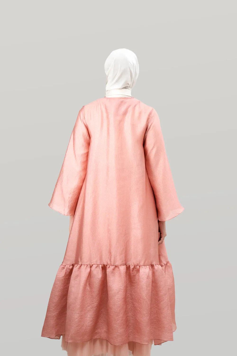 Aerish Abaya Outer Apricot Blush