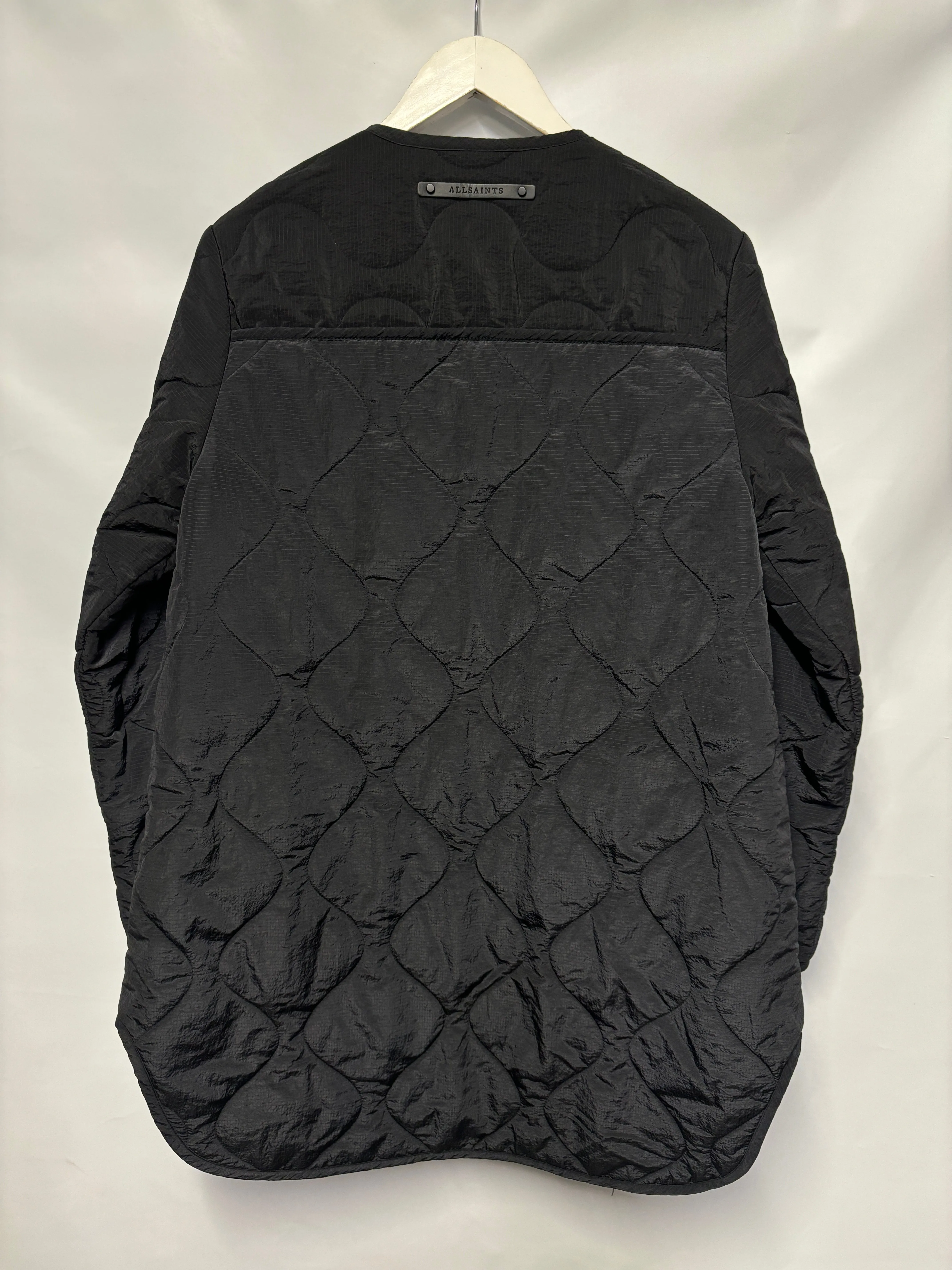 AllSaints Black and Silver Phyllis Quilted Reversible Jacket 8