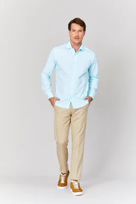 basic muslin cotton shirt turquoise