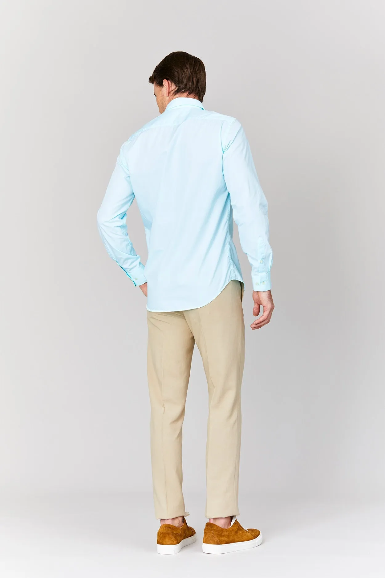 basic muslin cotton shirt turquoise
