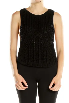 Black Knitted Sleeveless Top