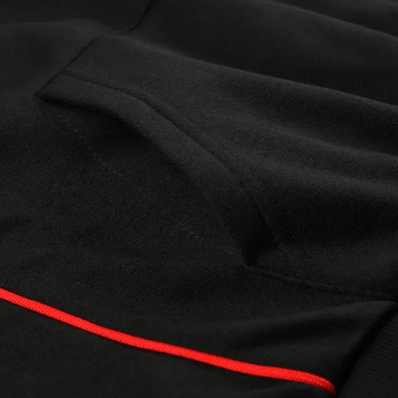 Black Stripe Loose Hoodies Letter Print Sportswear