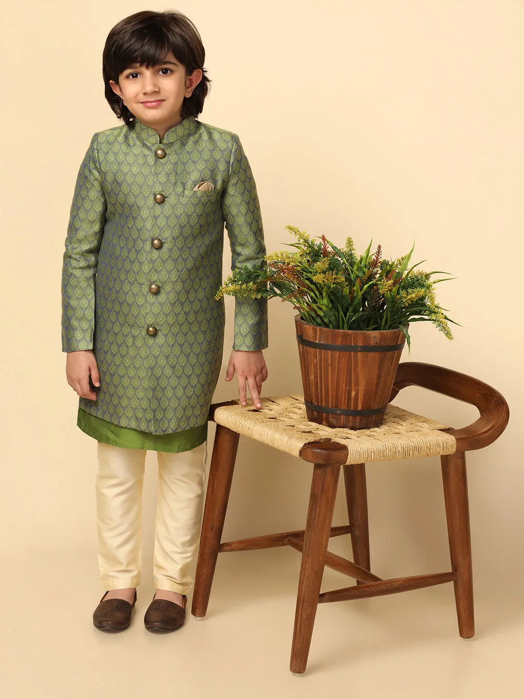 Boys Green Only Indowestern