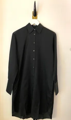 Brazeau Tricot Cotton Silk Shirt Dress Coal
