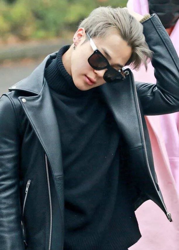 BTS Jimin Black Motorcycle Leather Jacket