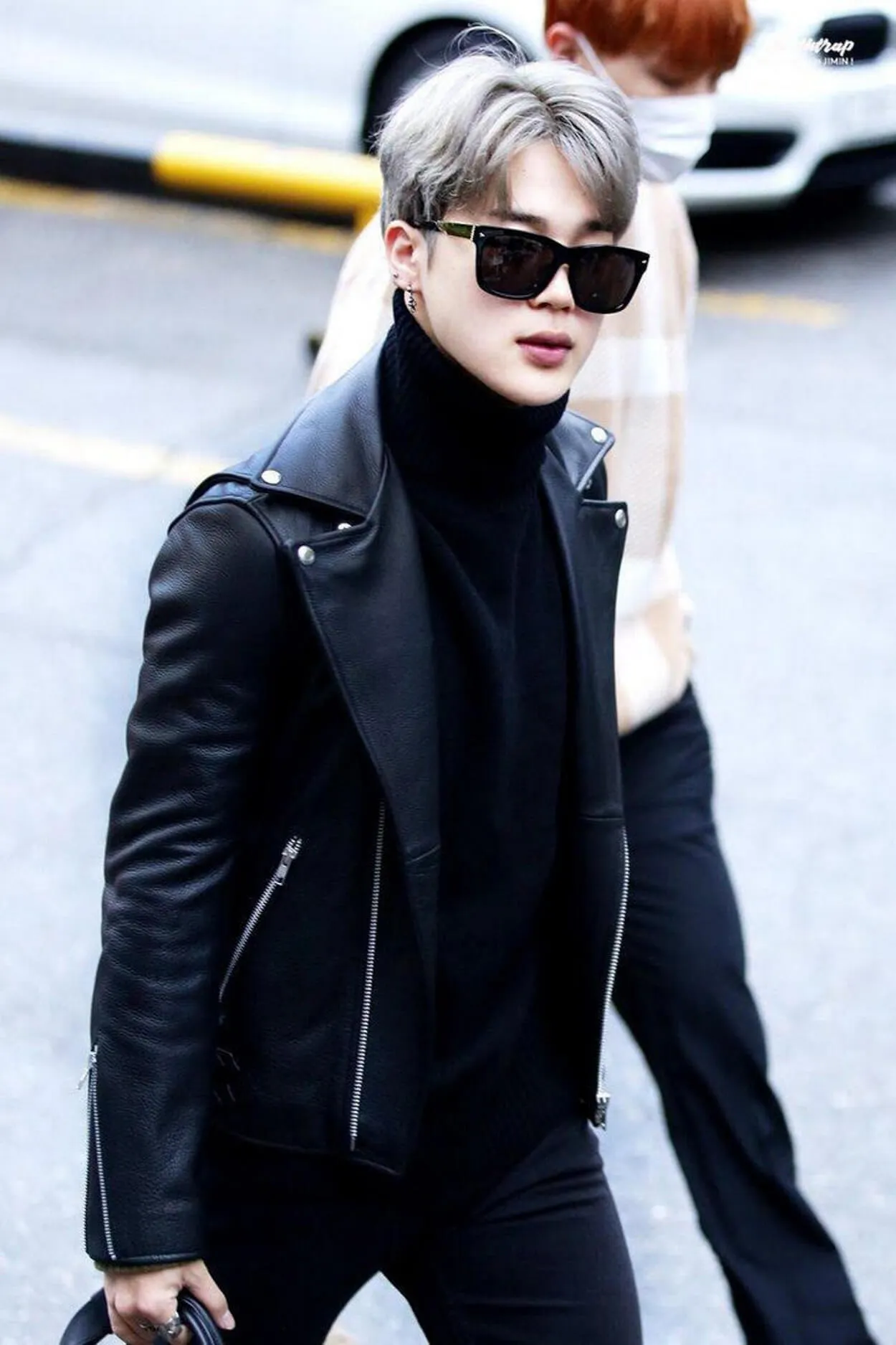 BTS Jimin Black Motorcycle Leather Jacket