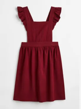 Burgundy linen apron