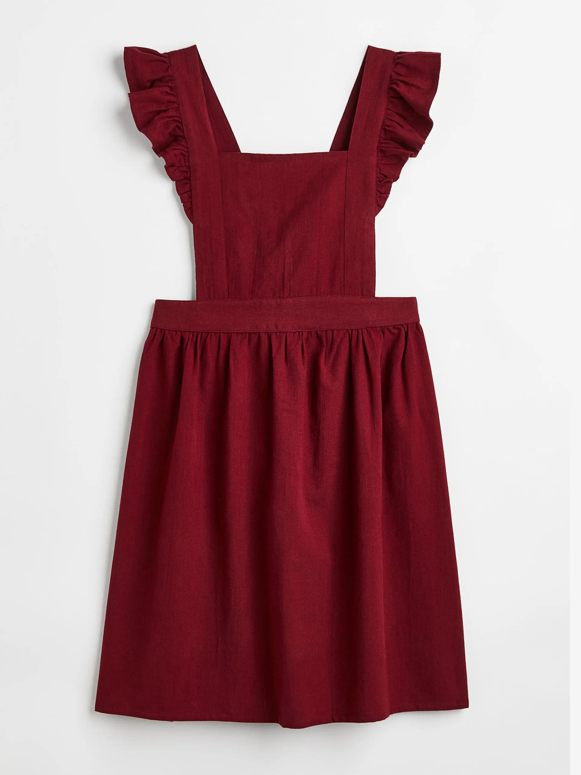 Burgundy linen apron