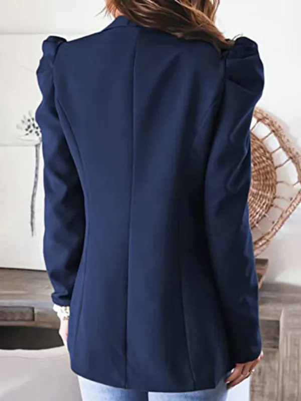 Business Attire Cotton: Puff Sleeve Blazer