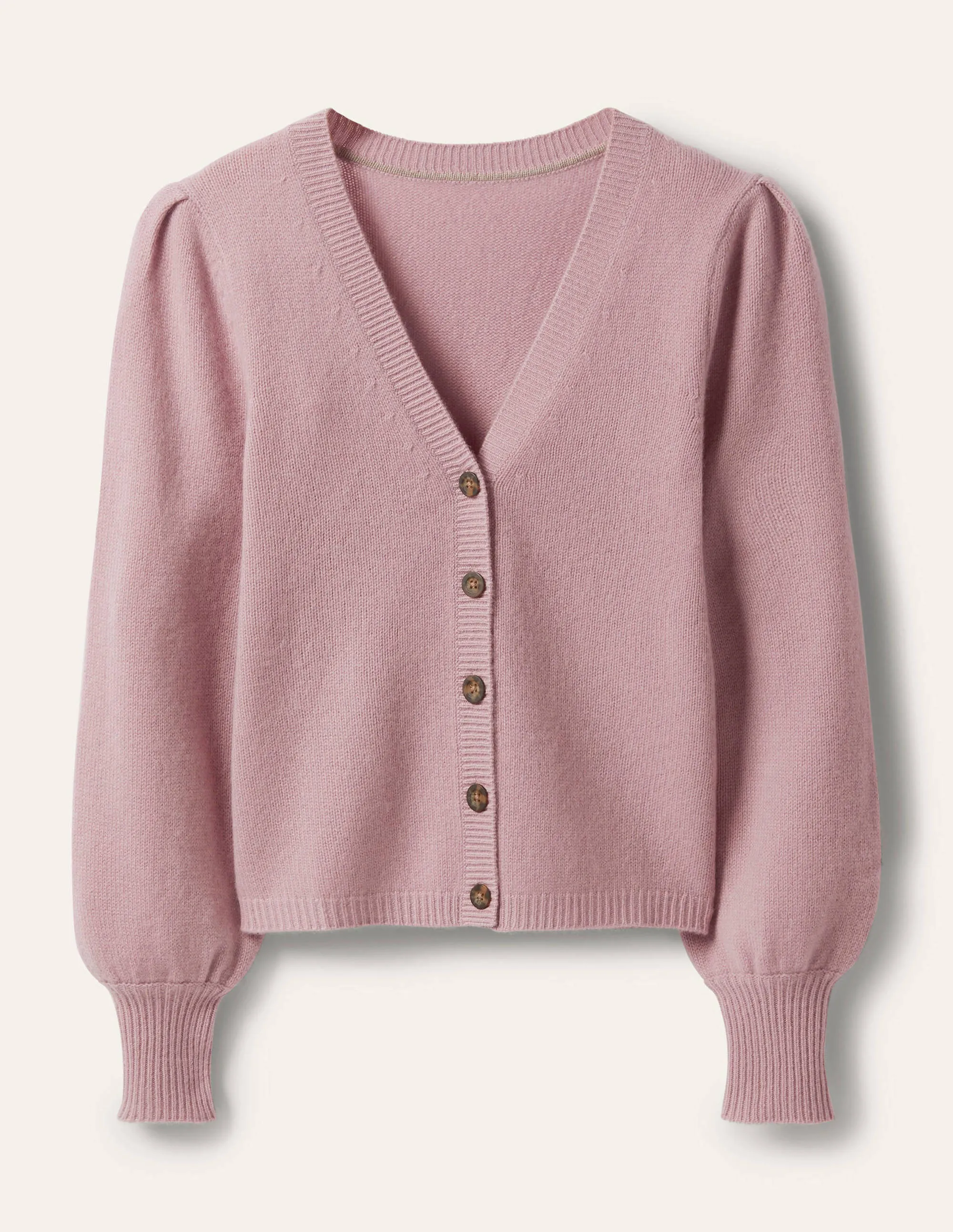 Cashmere Pleat Detail Cardigan-Violet Purple