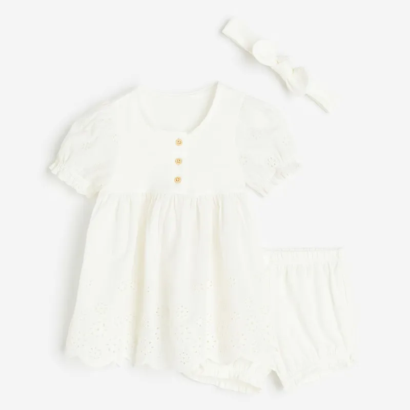Children's suit H&M Cotton, 3 pieces, cream