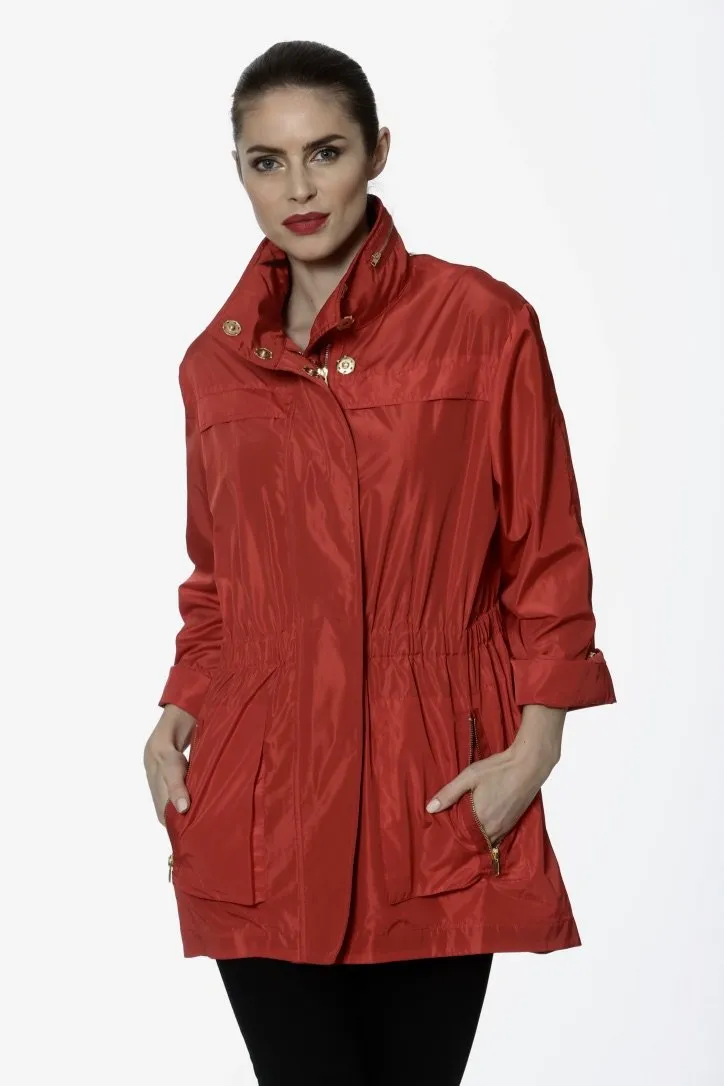 Ciao Milano Tess Water Resistant Jacket - Red & Scarlet