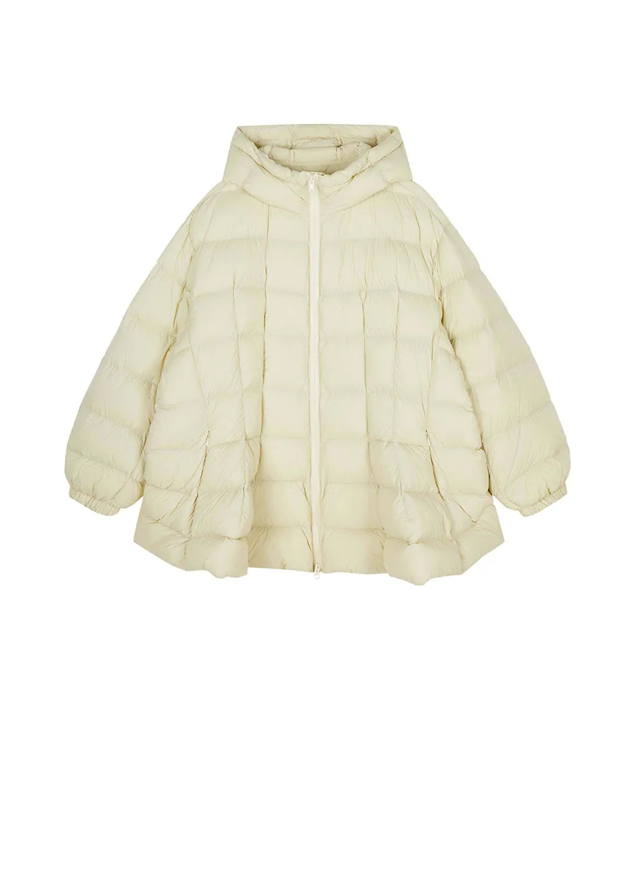 Coat / JNBY Irregular-hem Hoodied Down Coat