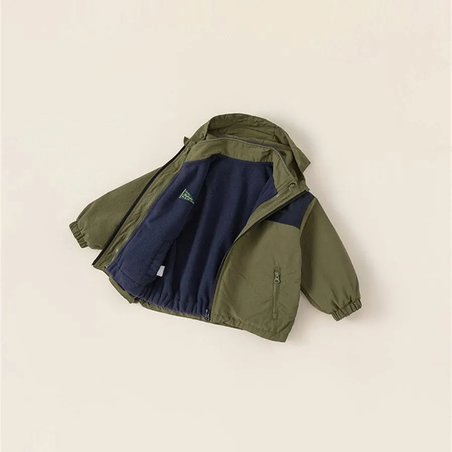 Color Block 3-in-1 Fleece Windproof Jacket