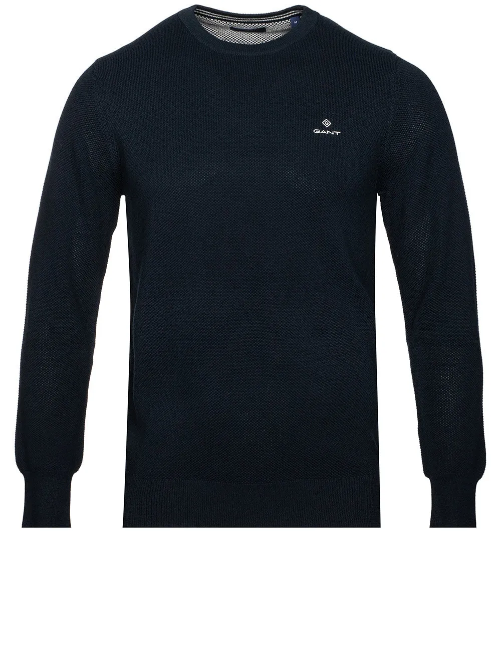 Cotton Pique Crew Neck Evening Blue