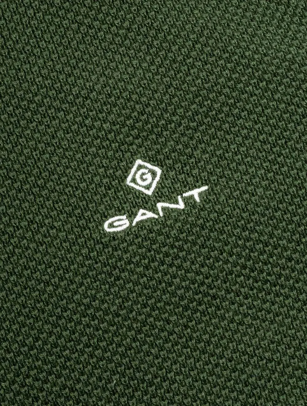 Cotton Pique Crewneck Storm Green
