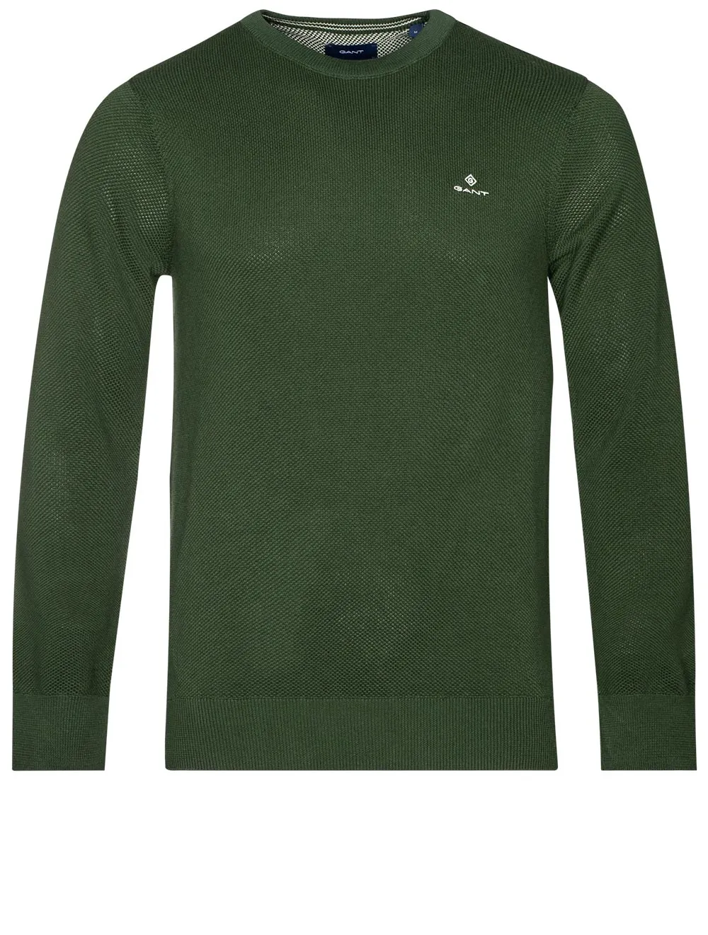 Cotton Pique Crewneck Storm Green