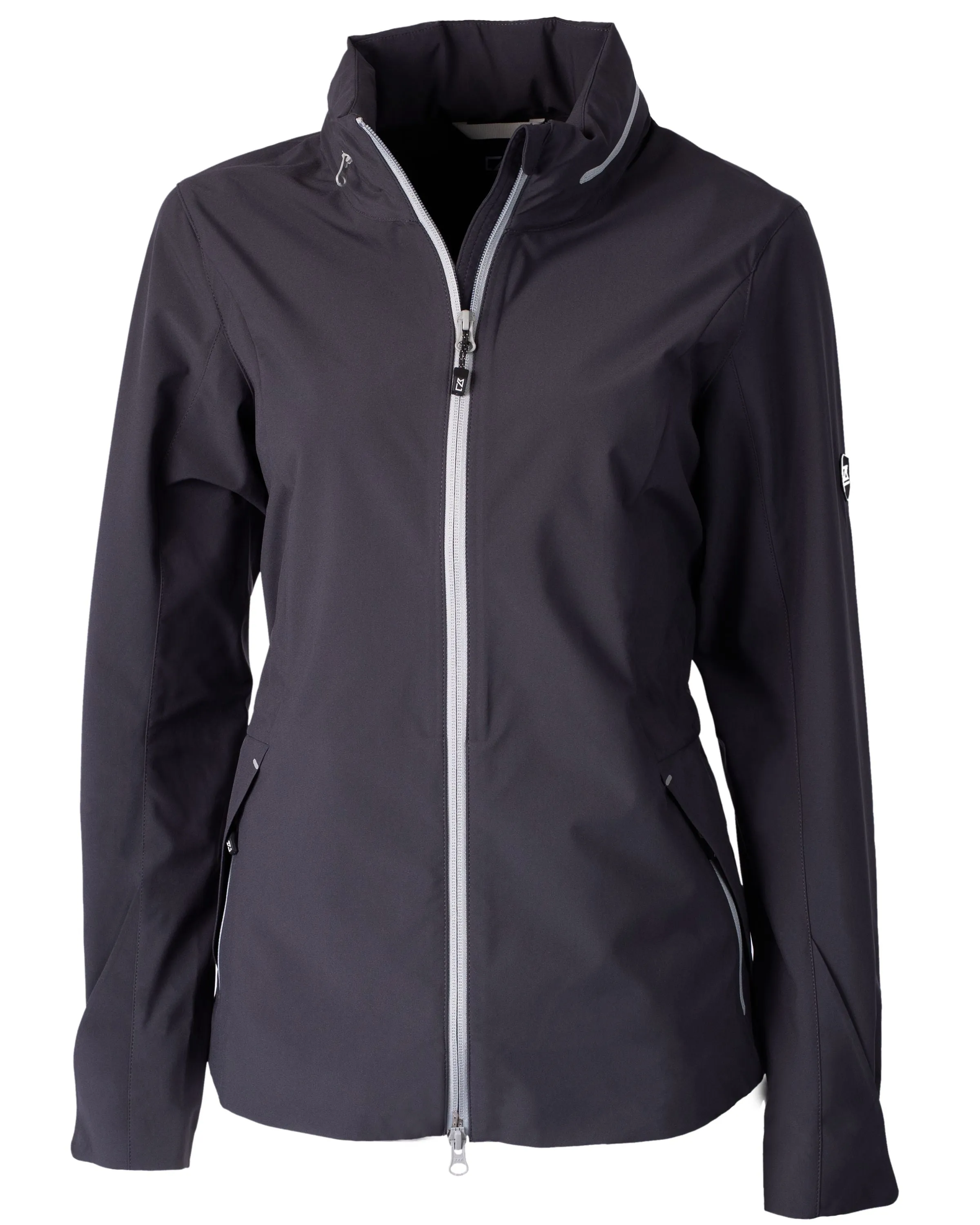 Cutter & Buck Vapor Water Repellent Stretch Ladies Full Zip Rain Jacket