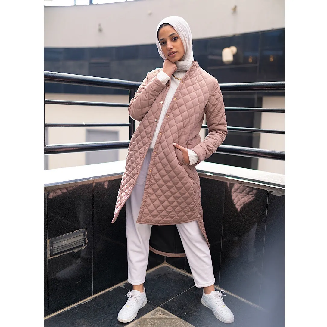 Dark beige waterproof quilted jacket