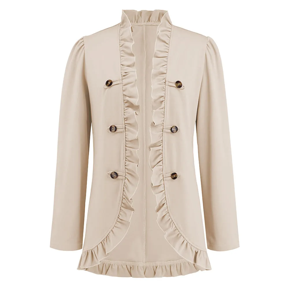Fashion Ruffled Cardigan Button Jacket