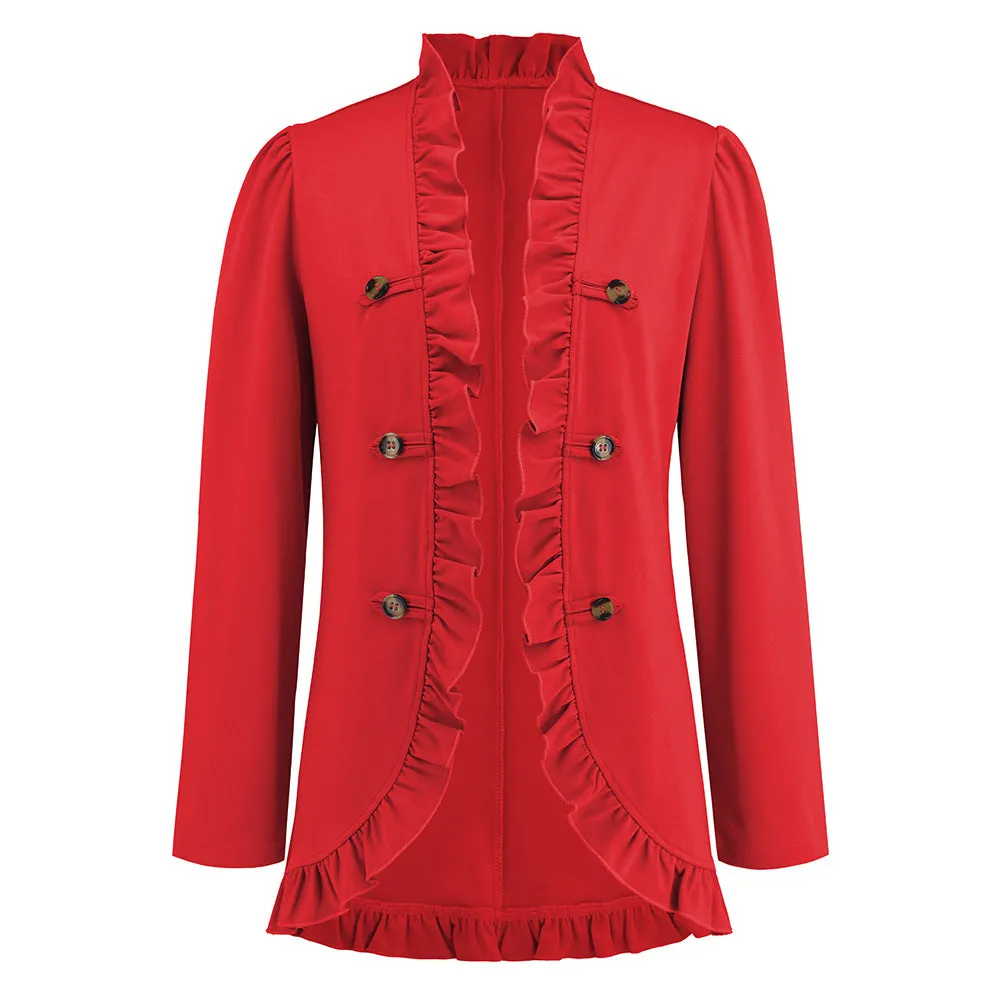 Fashion Ruffled Cardigan Button Jacket