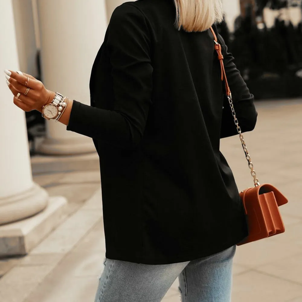 Fashion Slim Long-Sleeve Solid Blazer