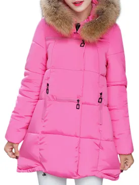 Faux Fur Hooded Women Down Coats