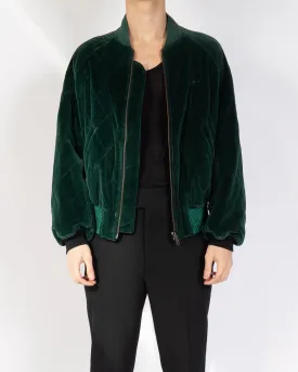 FW19 Green Quilted Velvet Bomber
