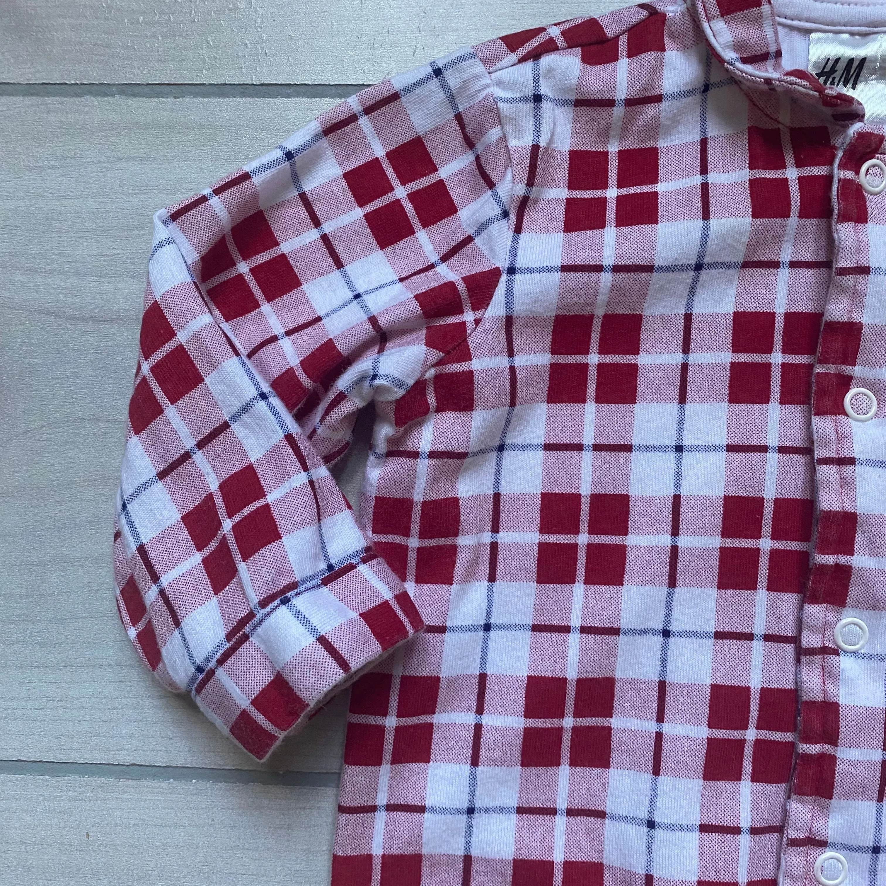 H&M Flannel Plaid Holiday Romper
