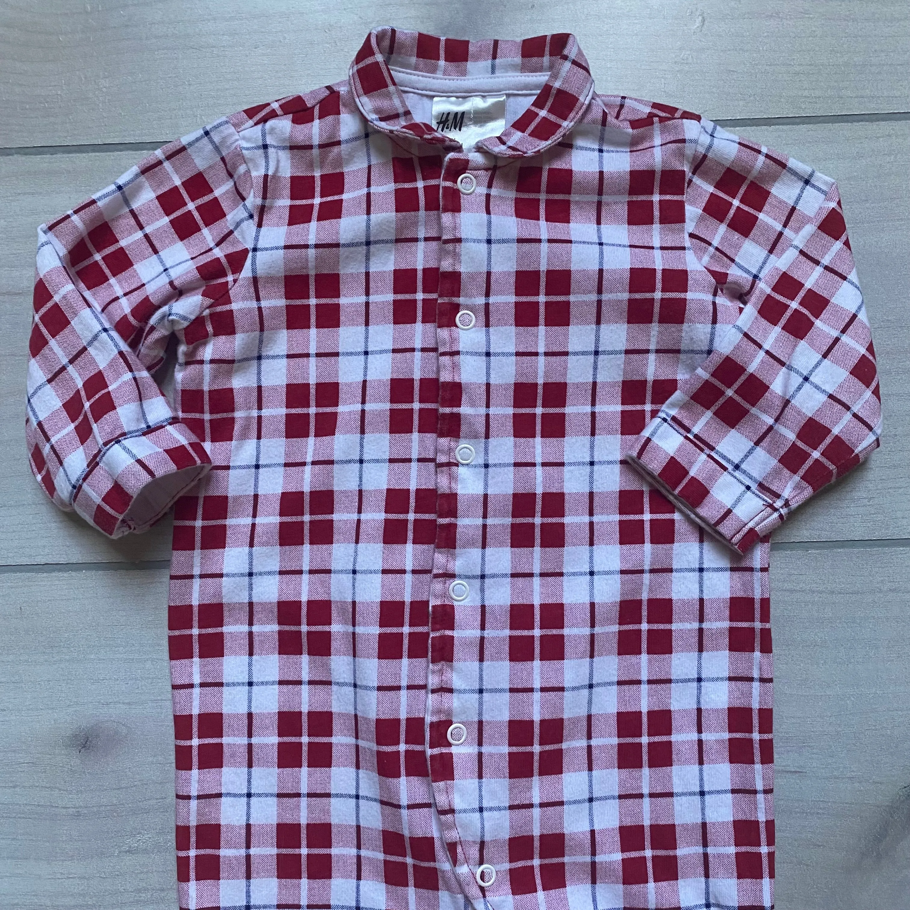 H&M Flannel Plaid Holiday Romper