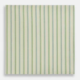Hand Rolled Green Double Stripe Handkerchief