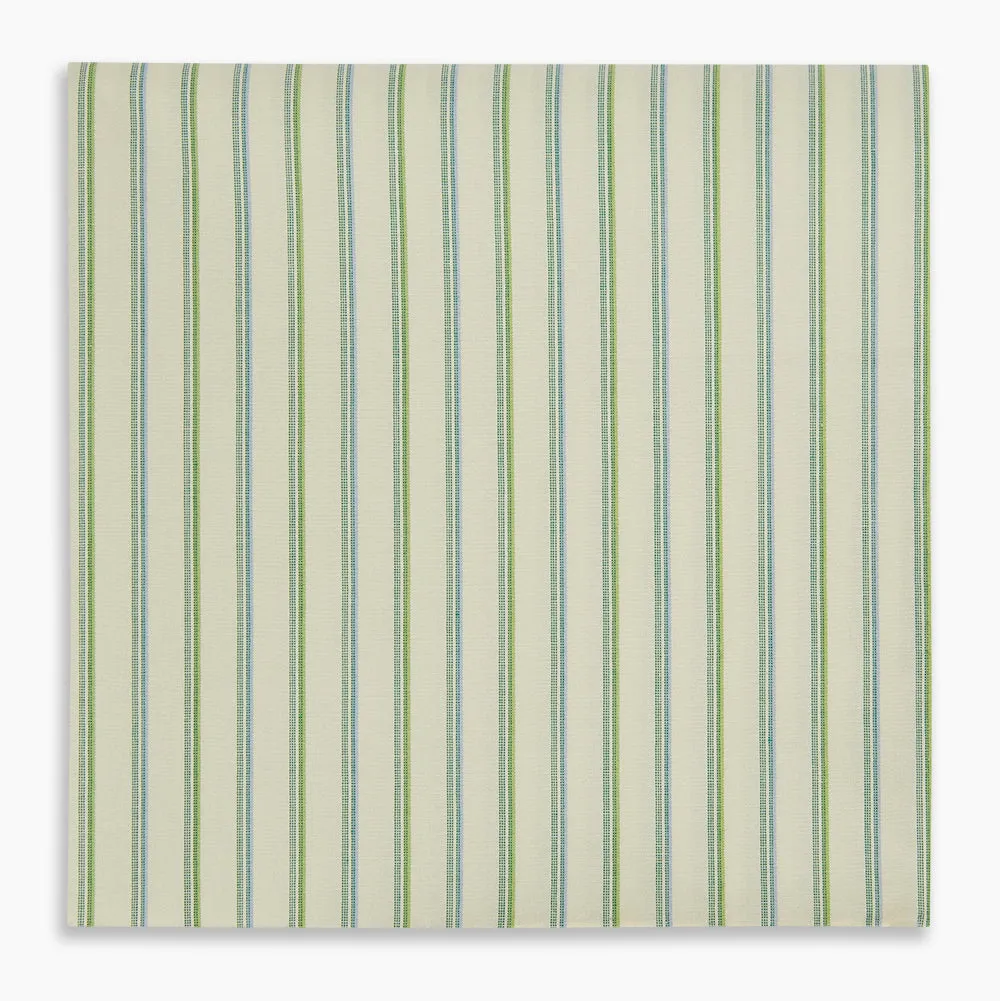 Hand Rolled Green Double Stripe Handkerchief