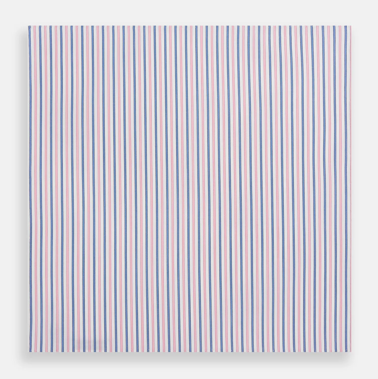 Hand Rolled Pink and Blue Track Stripe Handkerchief