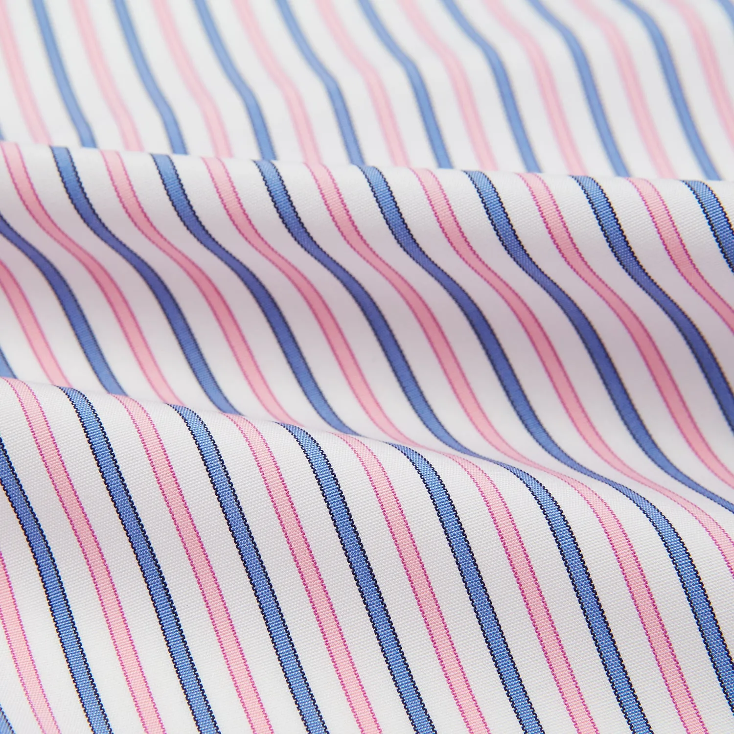 Hand Rolled Pink and Blue Track Stripe Handkerchief