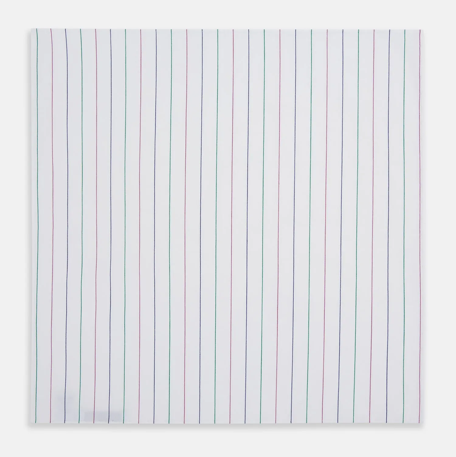 Hand Rolled Pink and Green Pinstripe Handkerchief