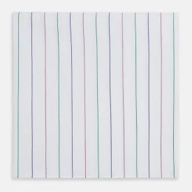 Hand Rolled Pink and Green Pinstripe Handkerchief