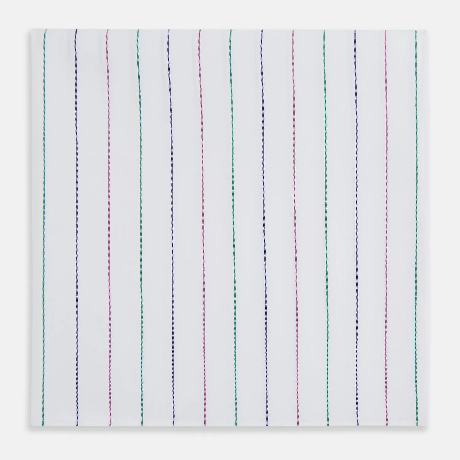 Hand Rolled Pink and Green Pinstripe Handkerchief