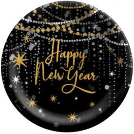 Happy New Year Midnight Hour 25cm Round Paper Plate