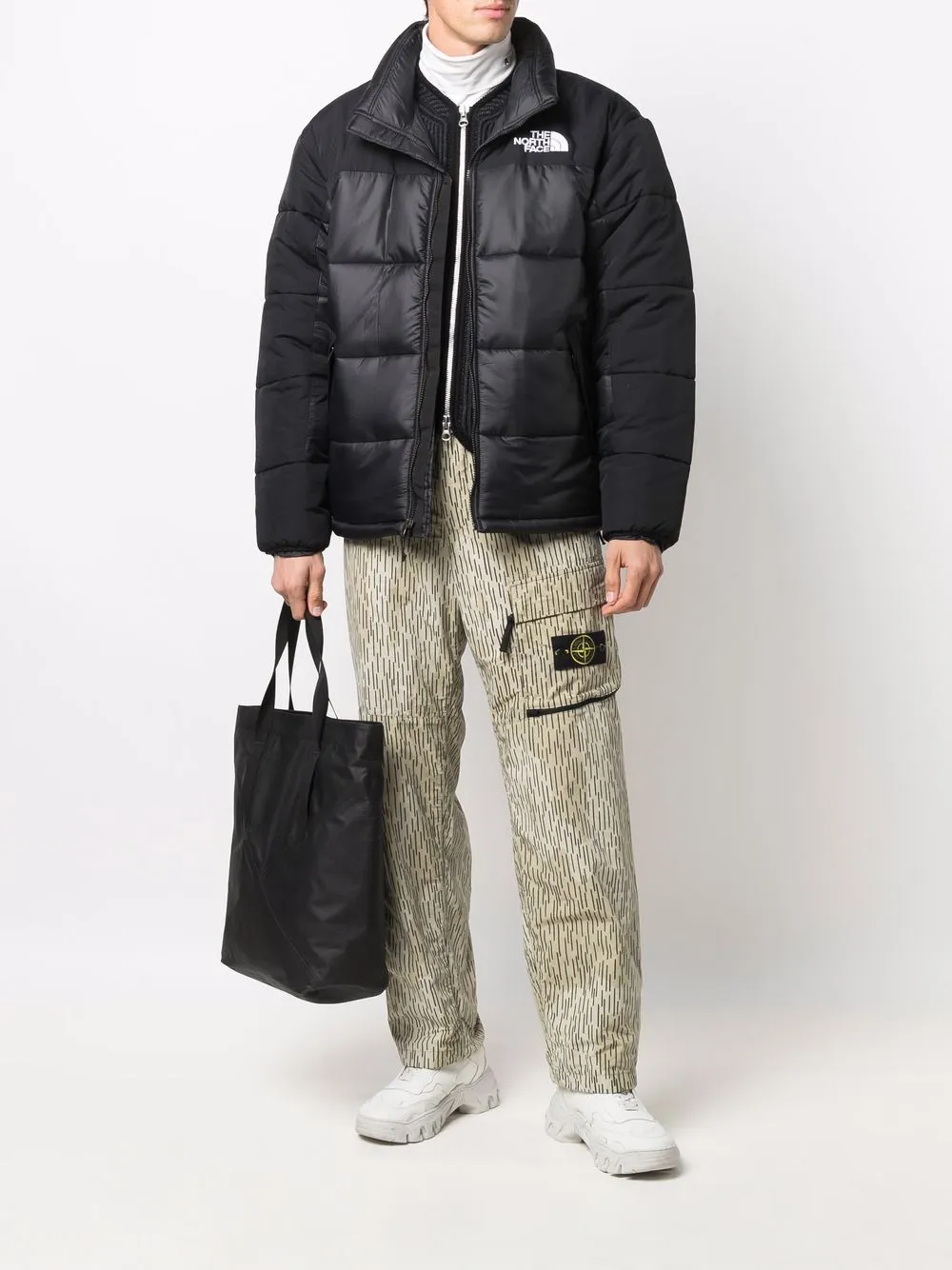 Himalayan embroidered-logo padded coat