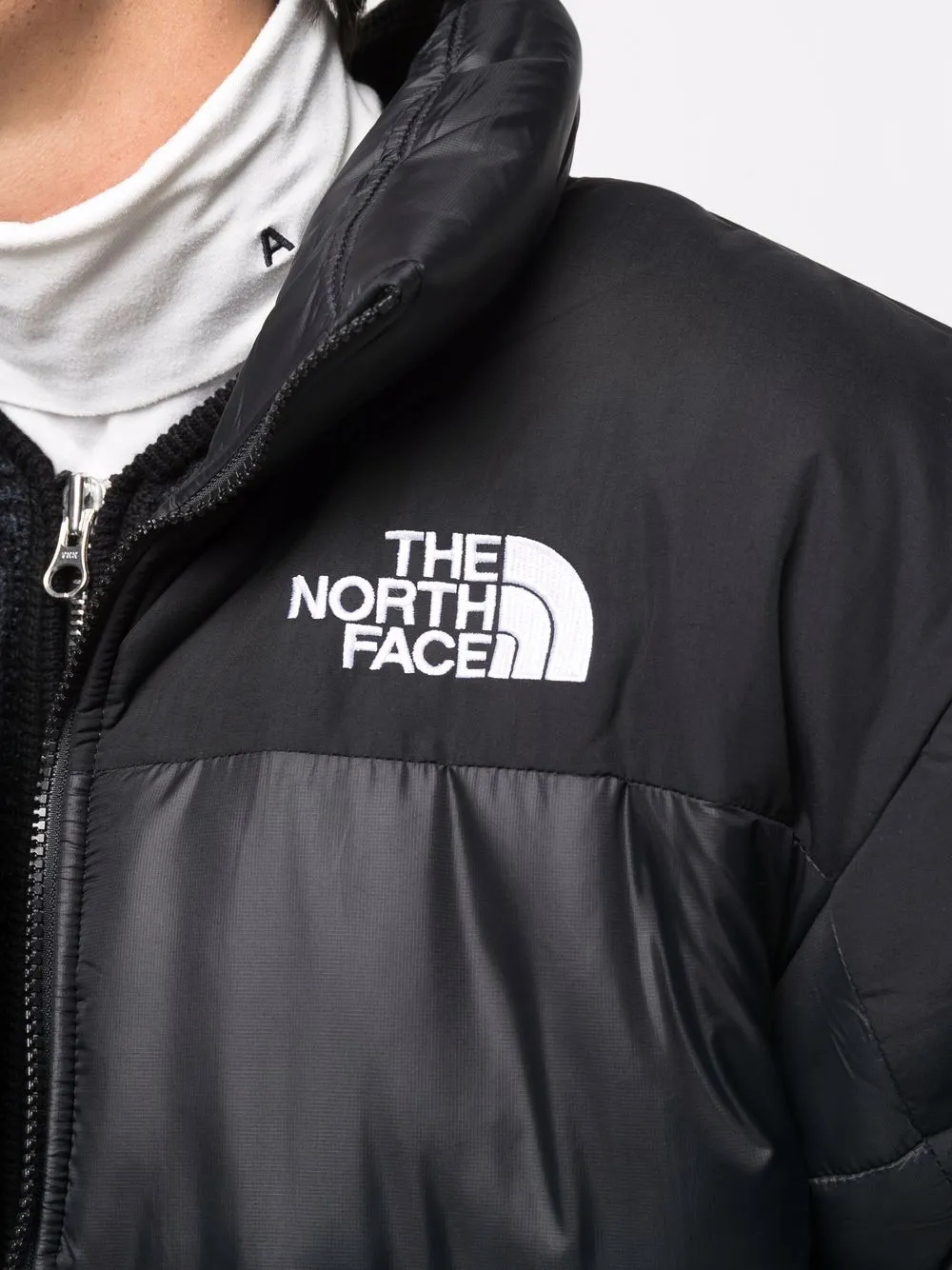 Himalayan embroidered-logo padded coat