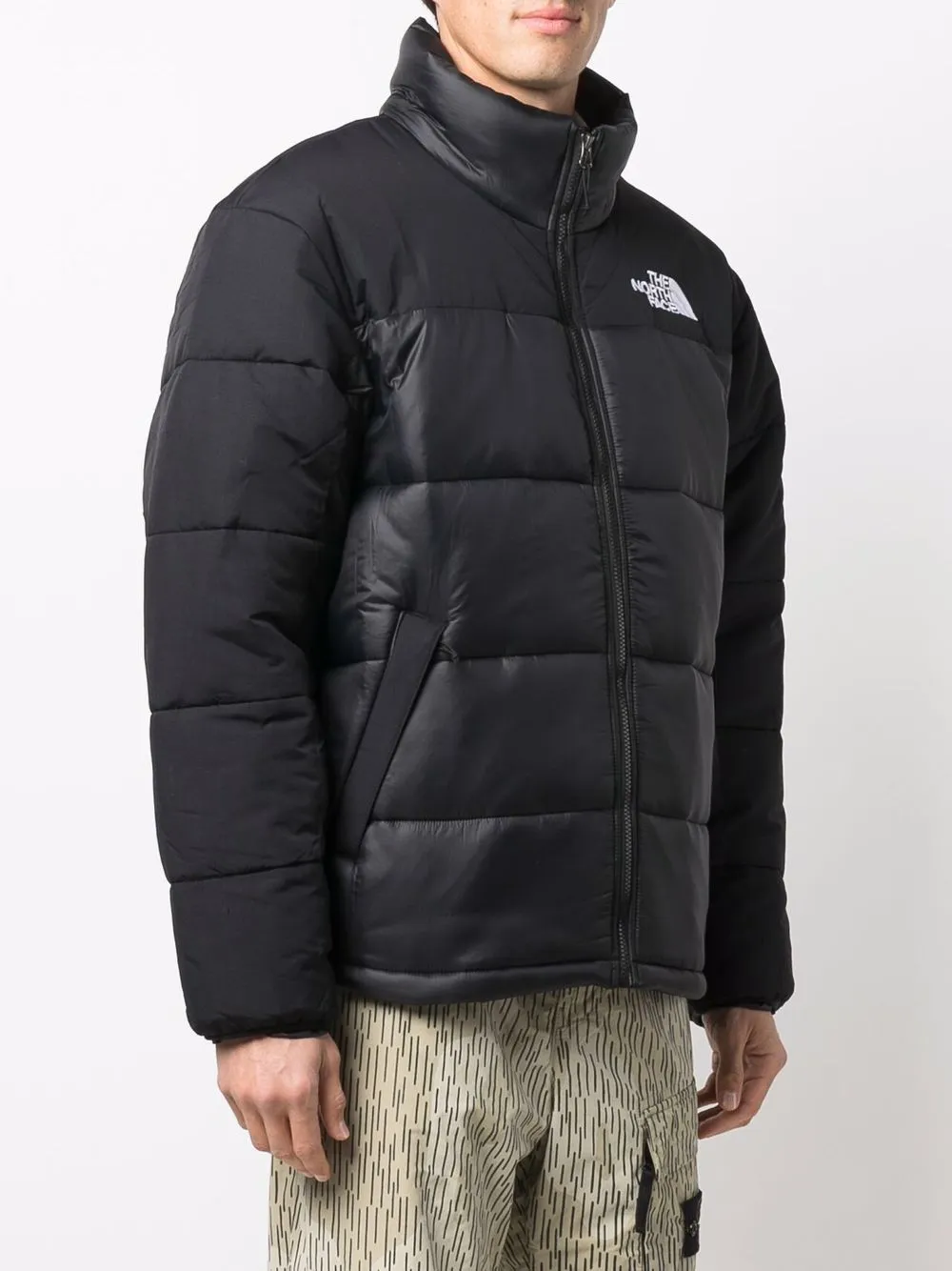 Himalayan embroidered-logo padded coat