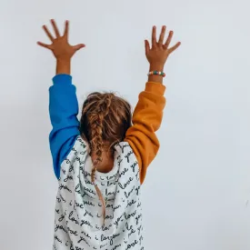 I LOVE YOU - Yellow & Blue | Oversized Kids Drop Shoulder  Pullover